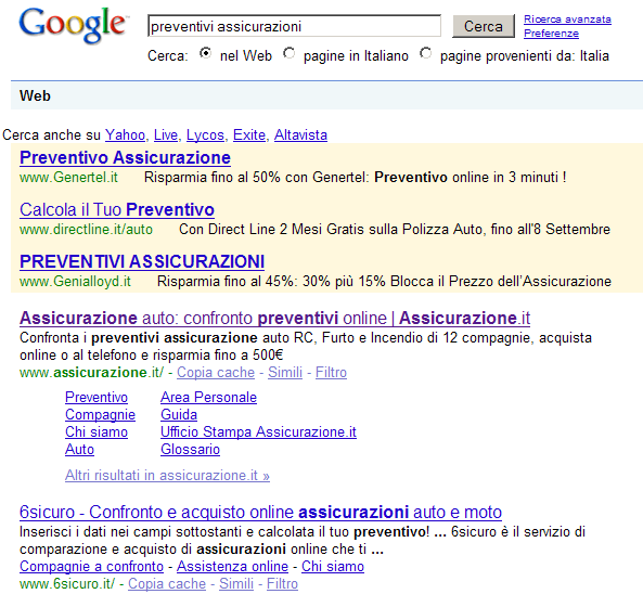 SERP assicurazioni