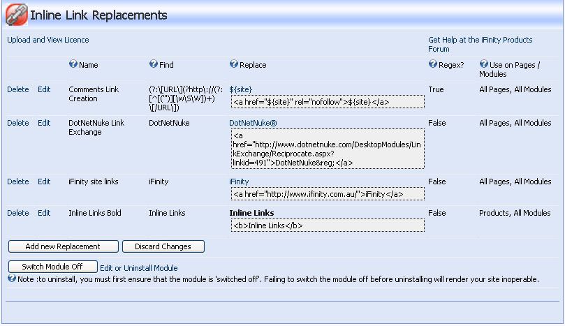 InlineLinkMasterScreen
